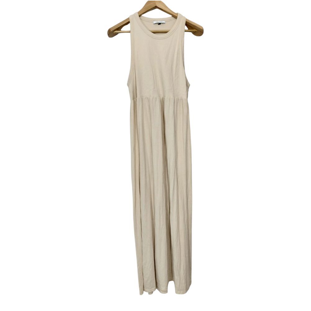 Ninety Percent Women's Gathered Organic Cotton-Jersey Maxi Dress Size M Beige